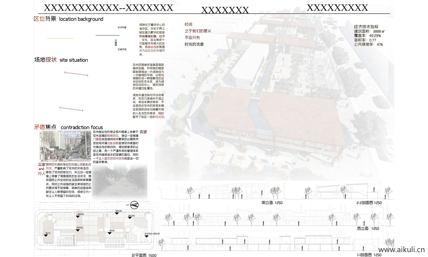 PSD分层展板排版空白景观园林建筑规划模板室内设计环艺素材