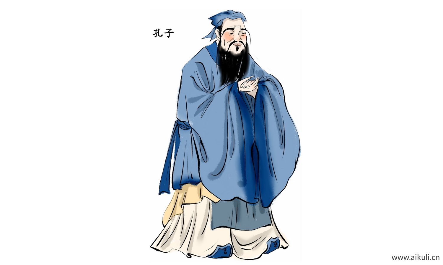 手绘人物 古代名人人物PNG-D名人名医素材
