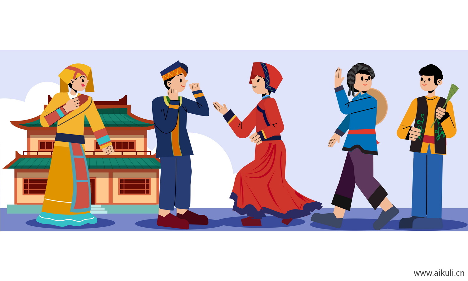 壮族-五十六个民族人物AI矢量素材