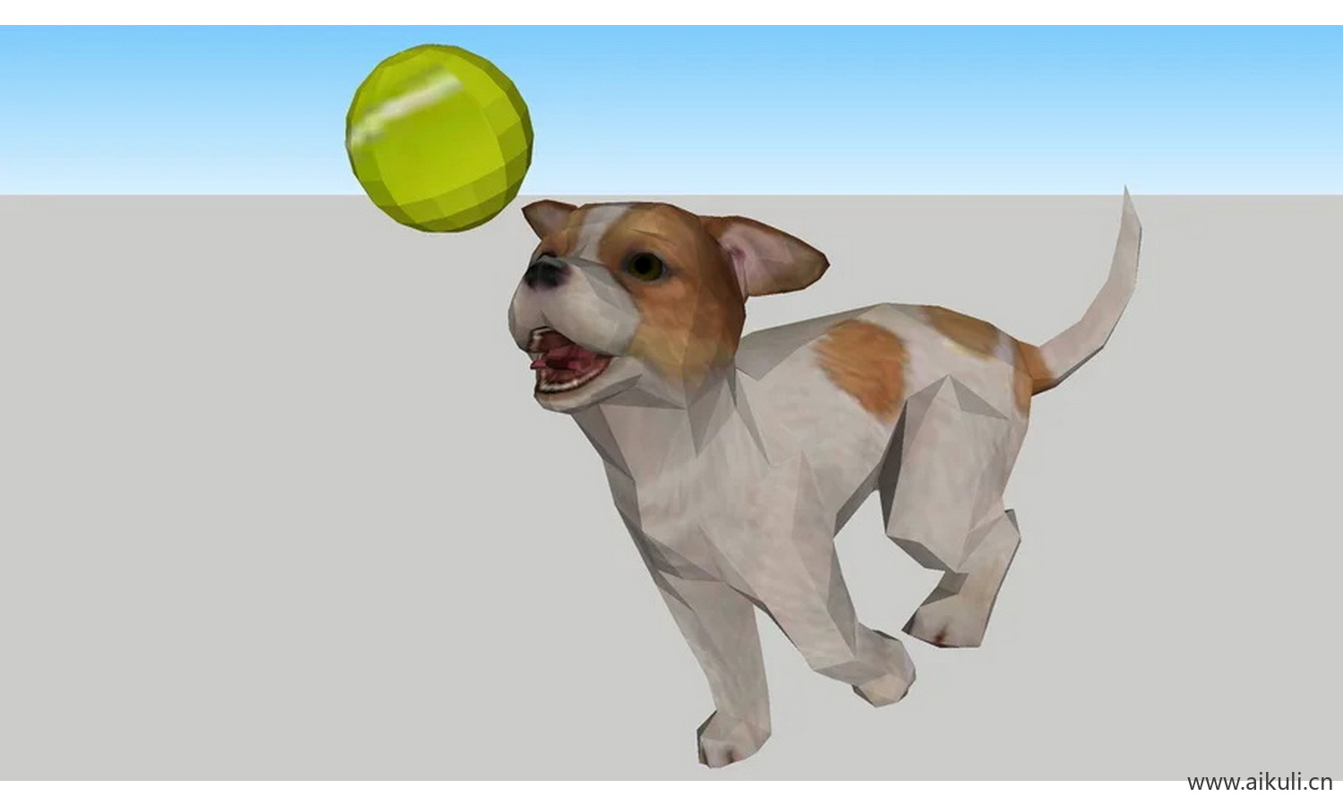 3D狗玩球模型