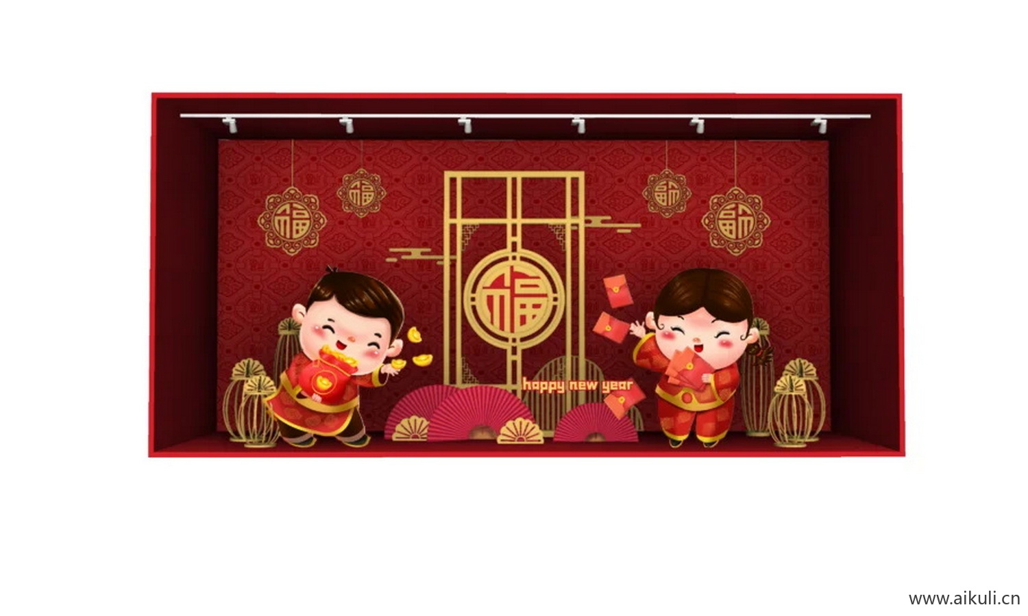新年春节美陈橱窗