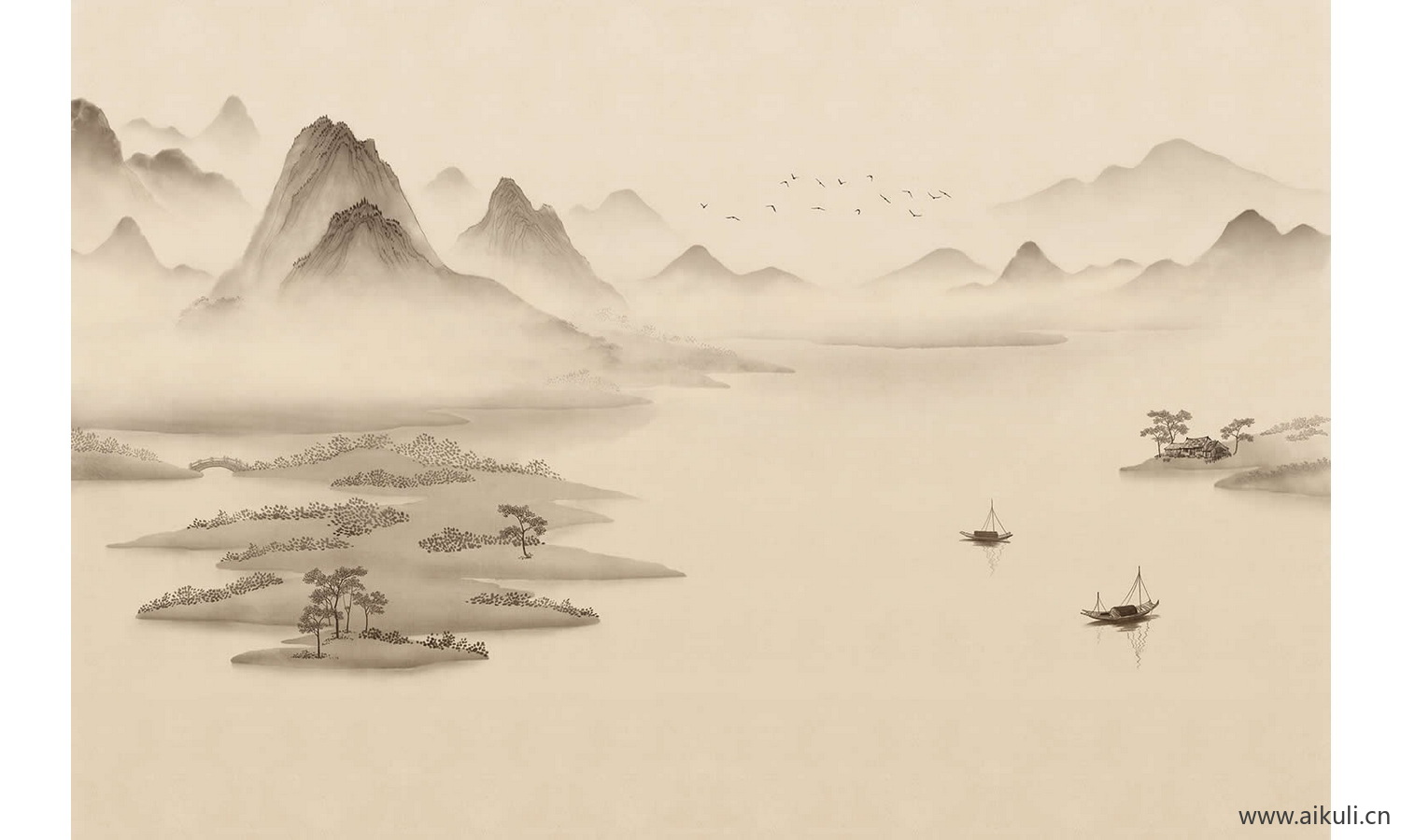 新中式水墨山水画