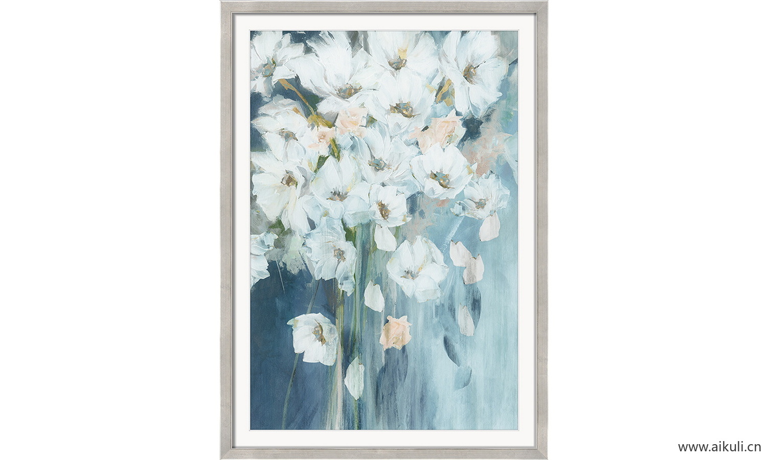 现代白兰花油画装饰画_挂画贴图