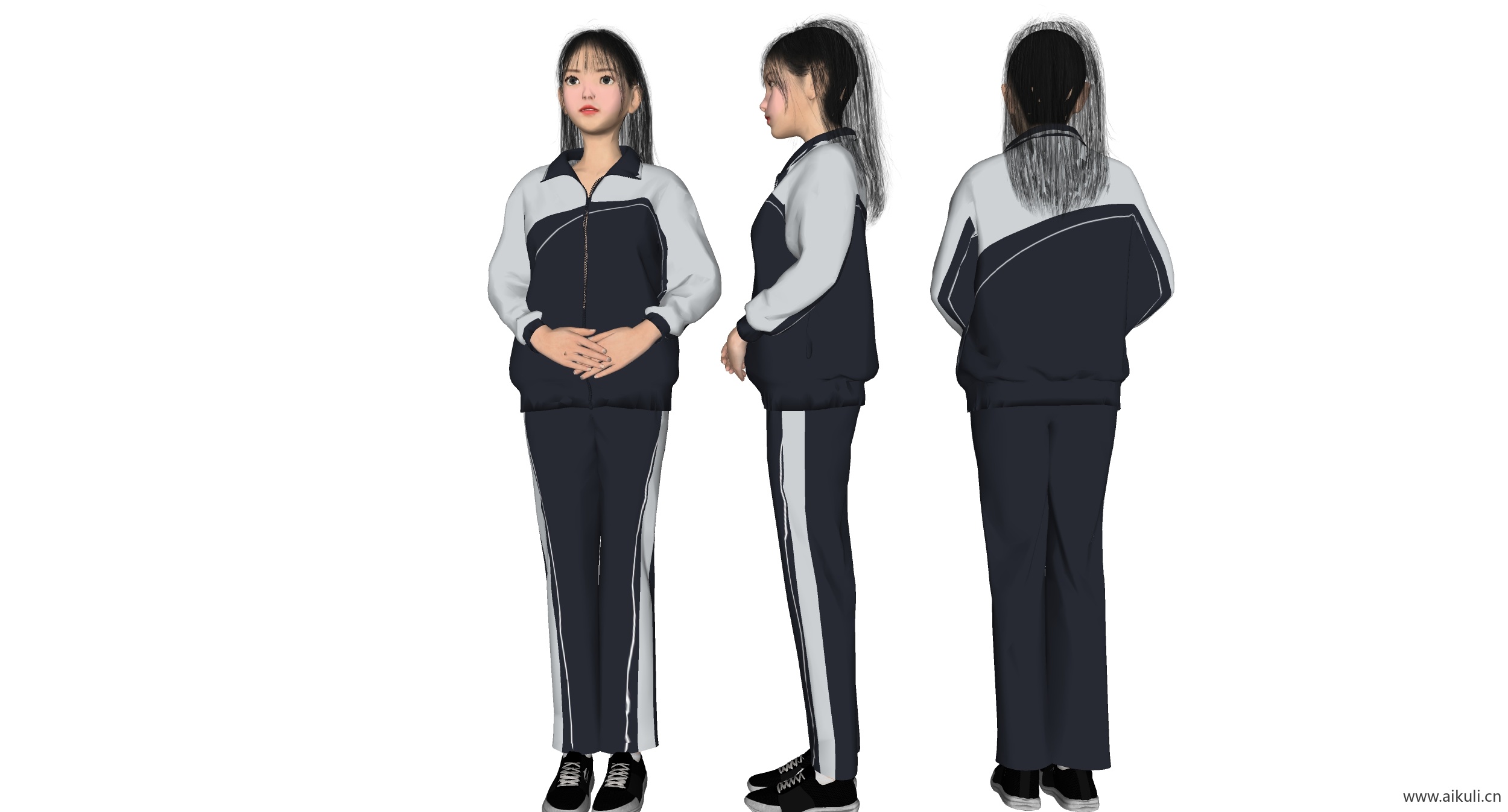 站姿女同学人物