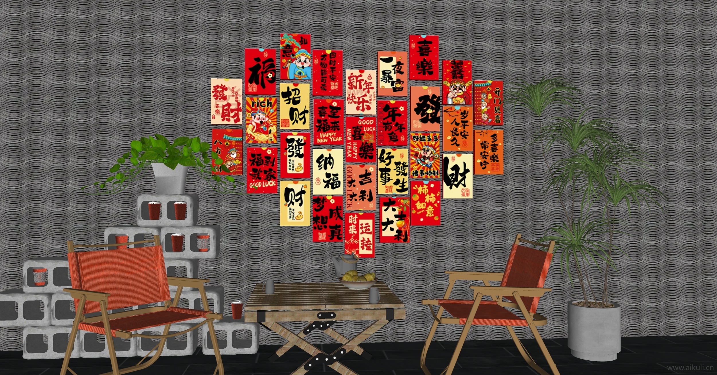 美陈网红拍照打卡春节氛围布置过年新年装饰