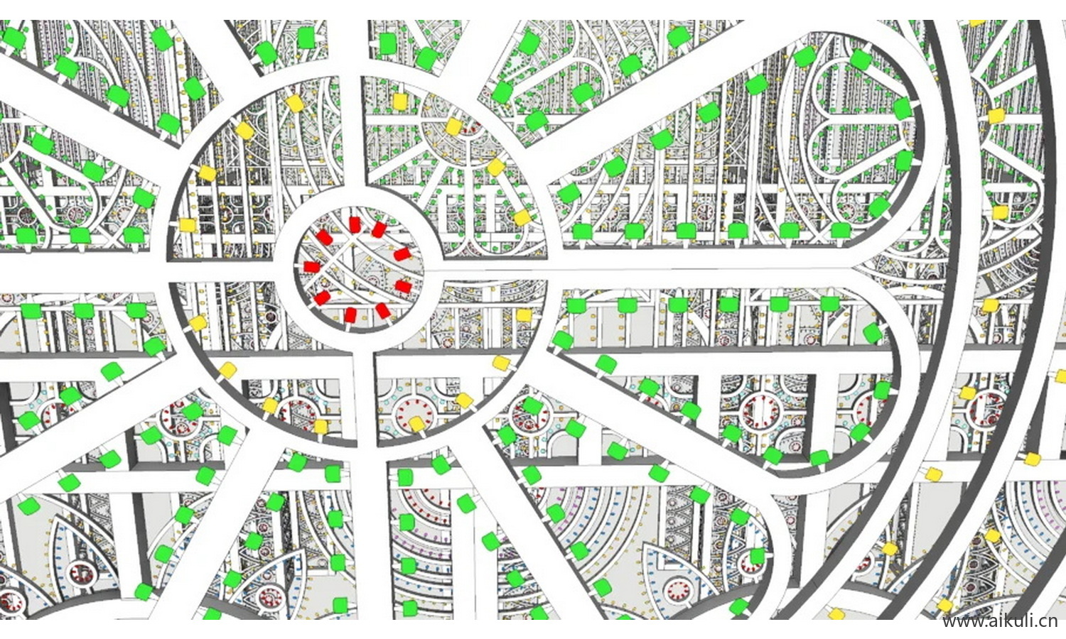图形花格建筑物SU模型