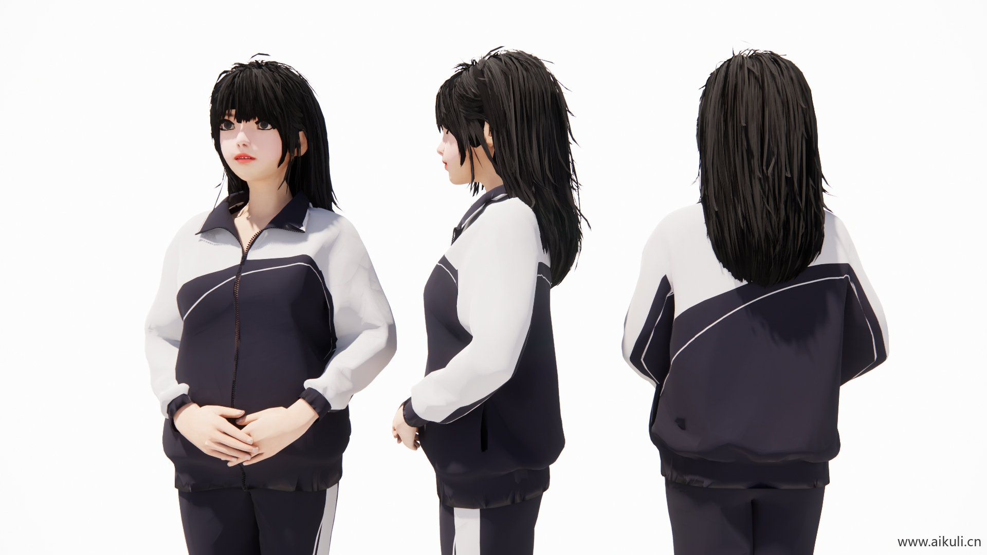 站姿女同学人物