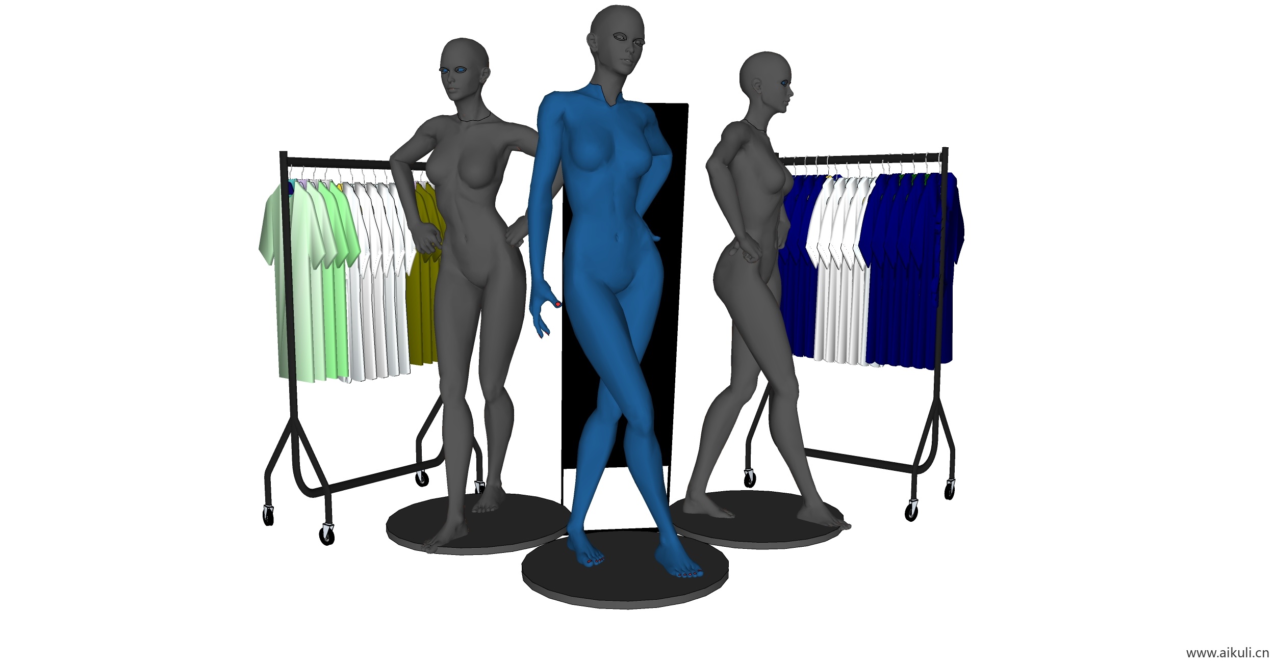 服装店假人模特衣服衣架