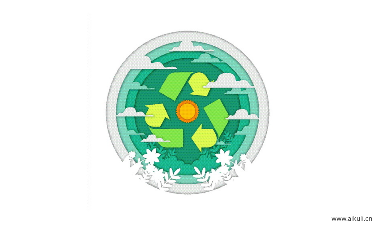 EPS矢量可循环利用使用可回收P-绿色环保天然标识ICON标志