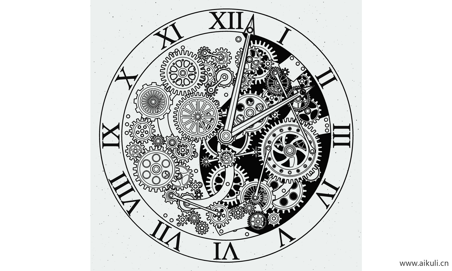金属光泽齿轮滑轮插画EPS矢量