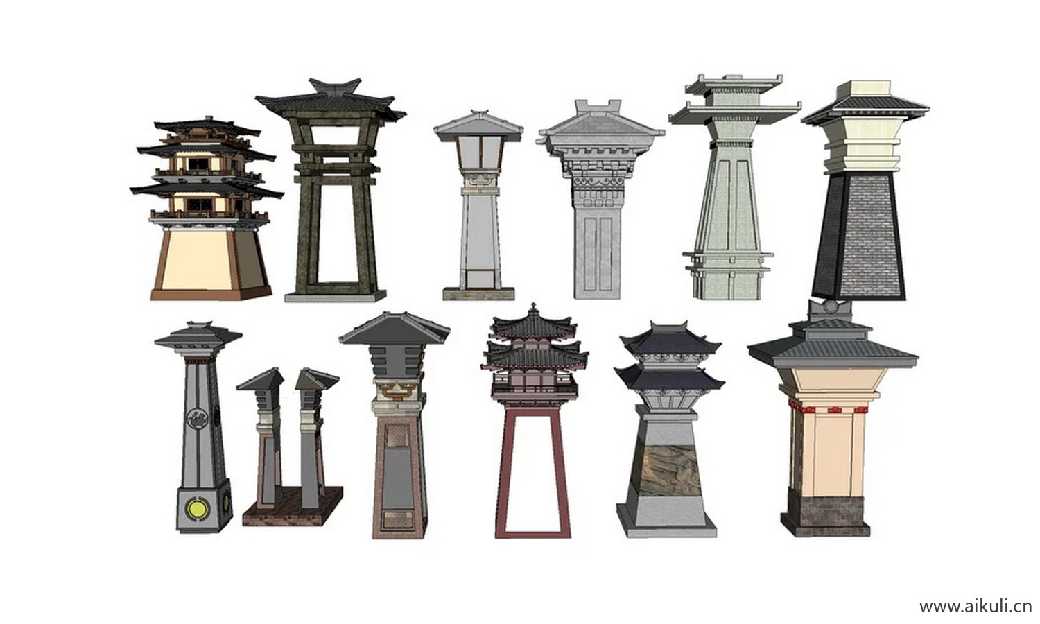 中国风格的建筑塔