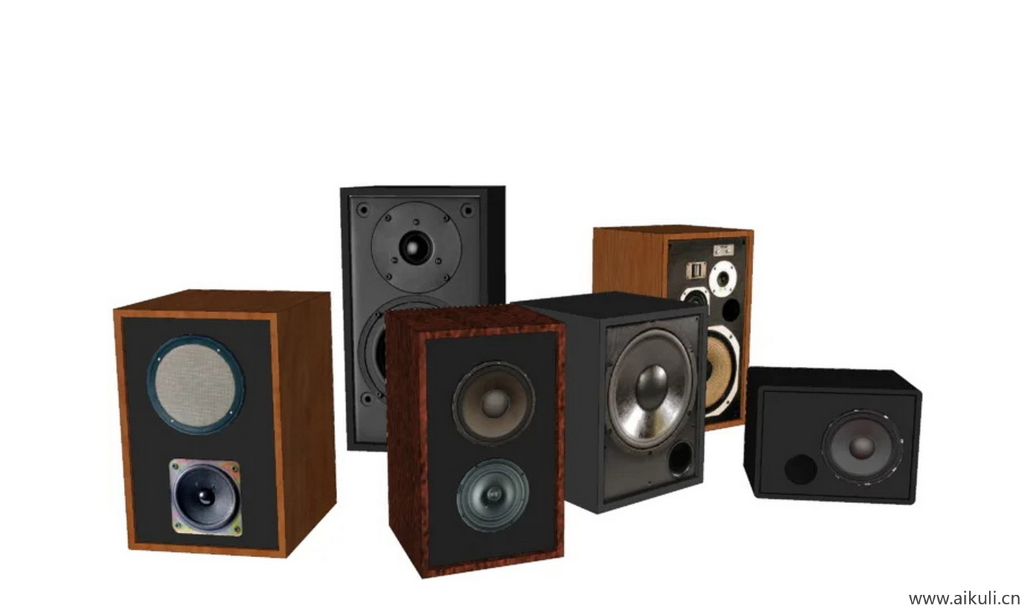 老式的扬声器和低音扬声器
