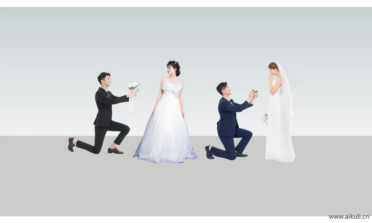 2D婚礼婚庆求婚人物模型