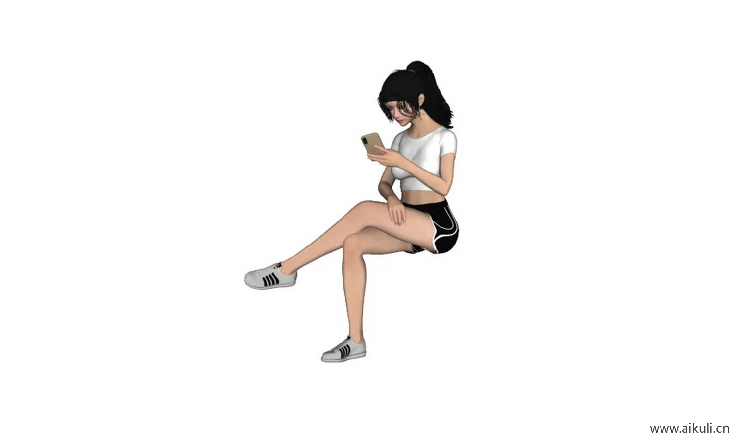 玩手机的美女人物