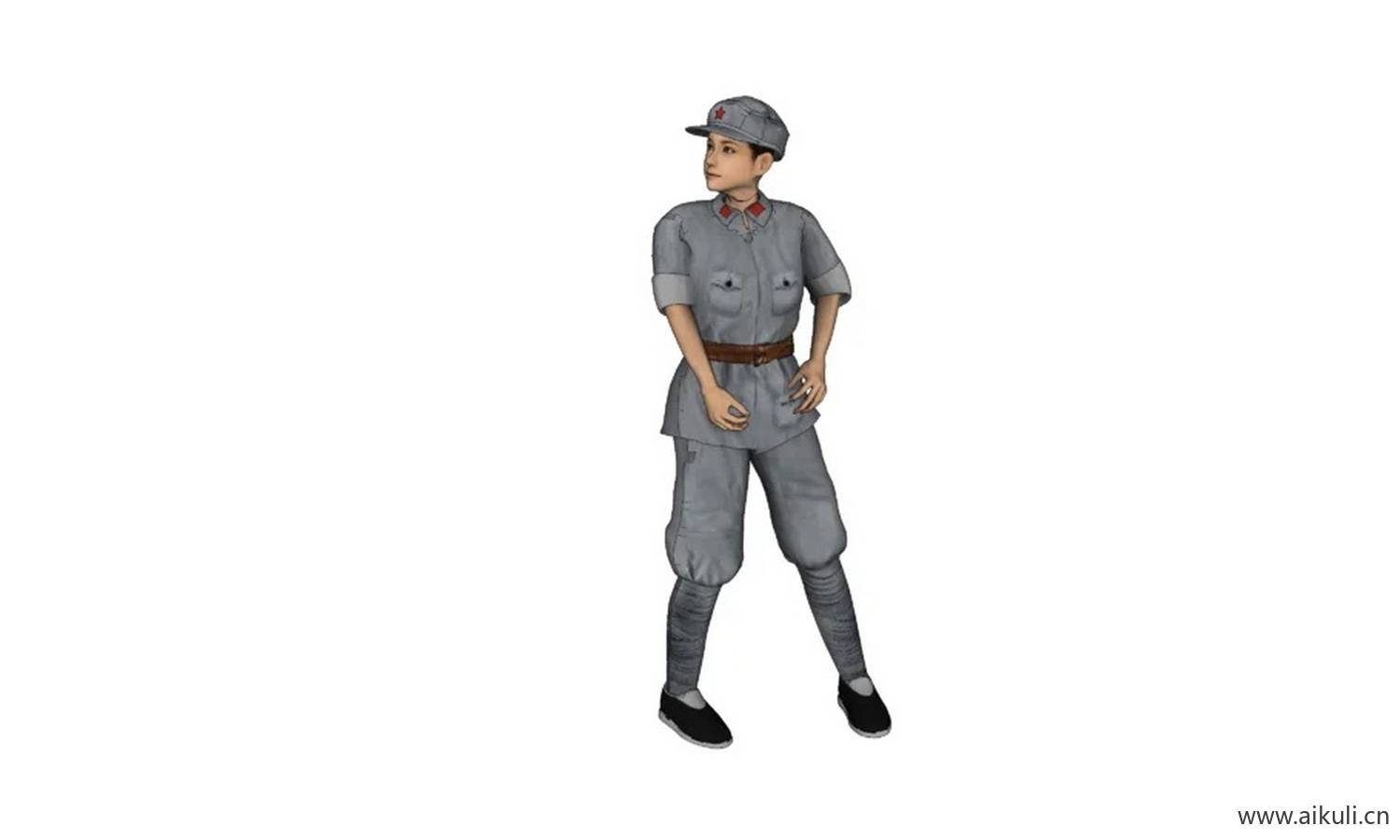 八路军女战士人物SU