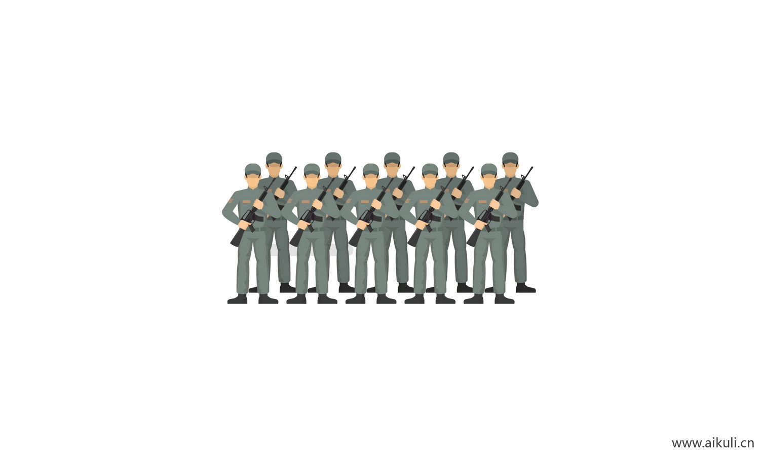 卡通手绘迷彩服军人PNG (1)