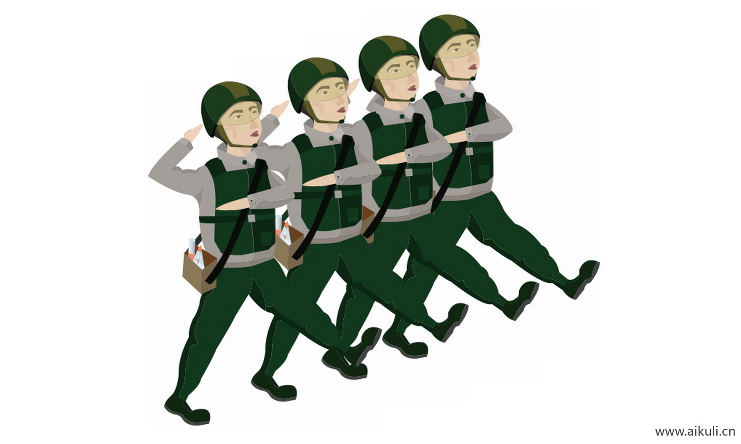 卡通手绘迷彩服军人PNG (2)