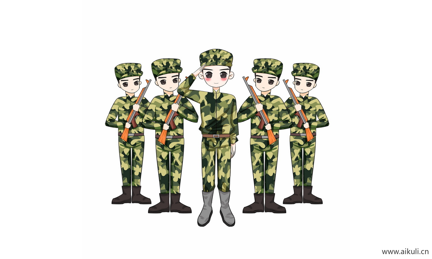 卡通迷彩服军人PNG