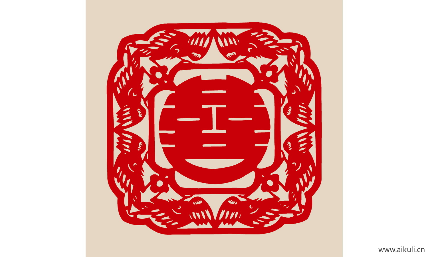 传统艺术I-PSD分层婚庆双喜喜字剪纸剪影