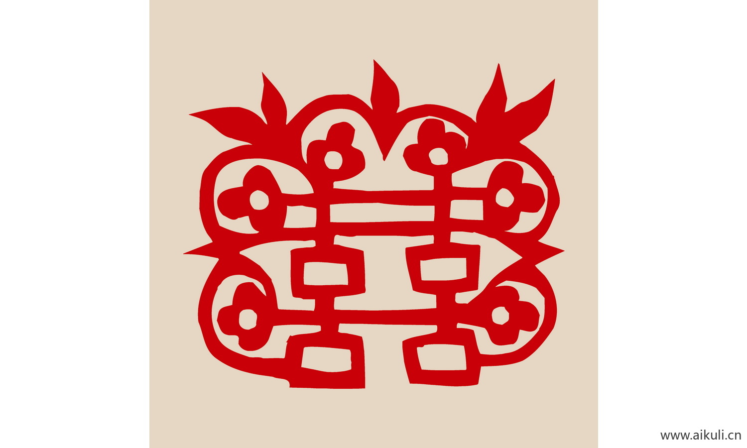 传统艺术PSD分层 婚庆双喜喜字106-PS剪纸剪影