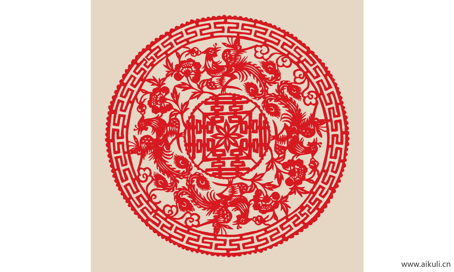 双喜 喜字 传统 艺术A-PSD免扣剪纸