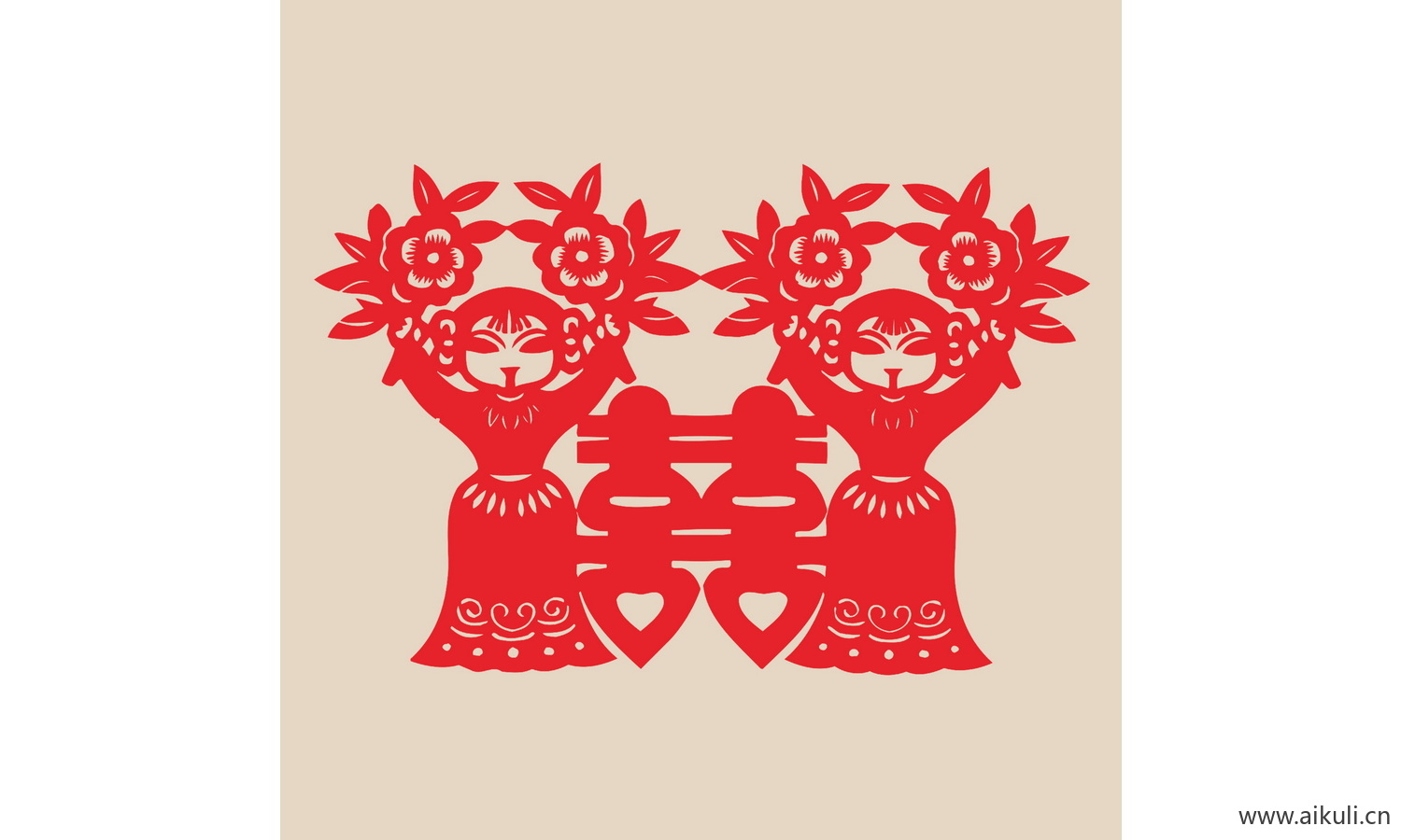 O-PSD分层 婚庆 双喜 喜字 传统 艺术 剪纸 剪影