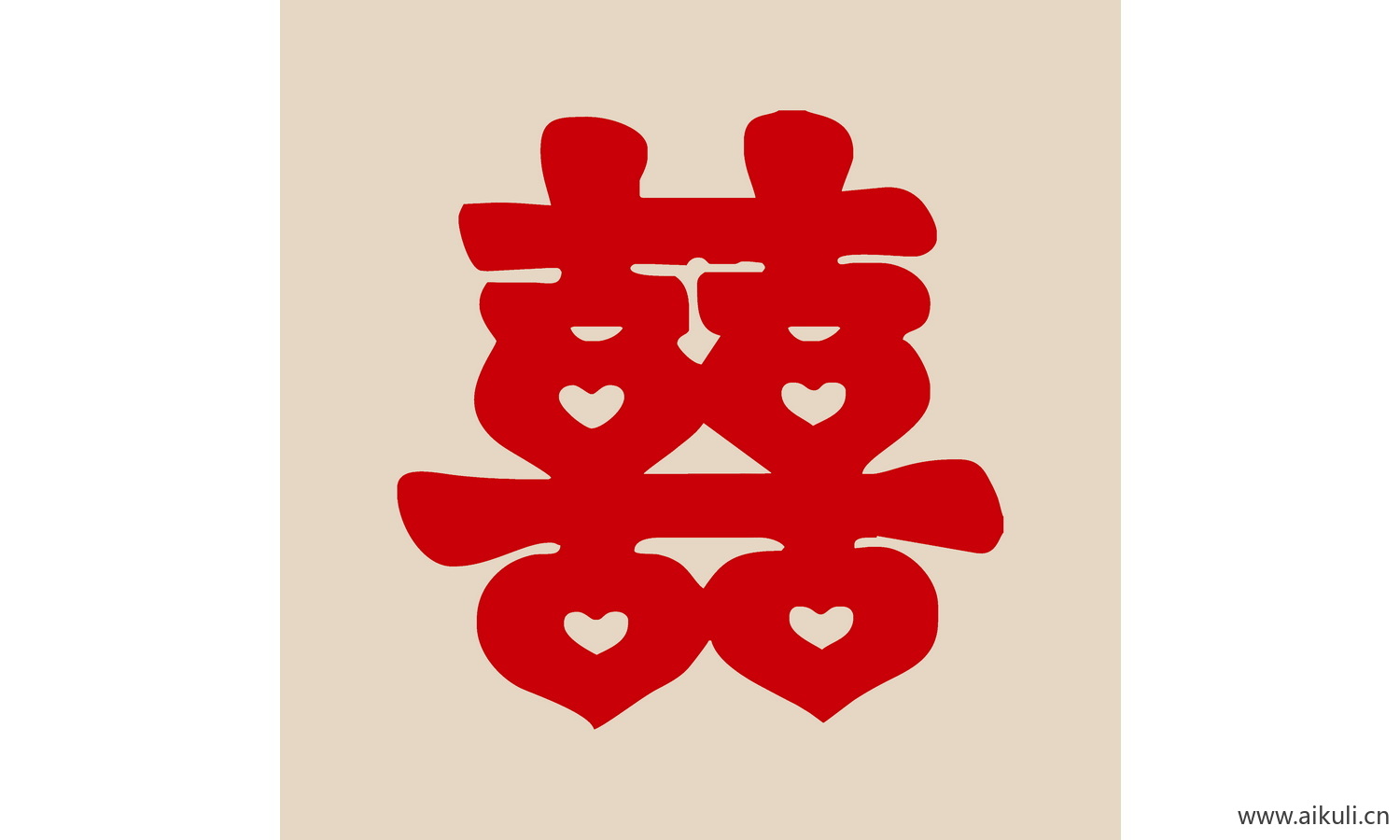 传统艺术PSD分层 婚庆双喜喜字97-PS剪纸剪影