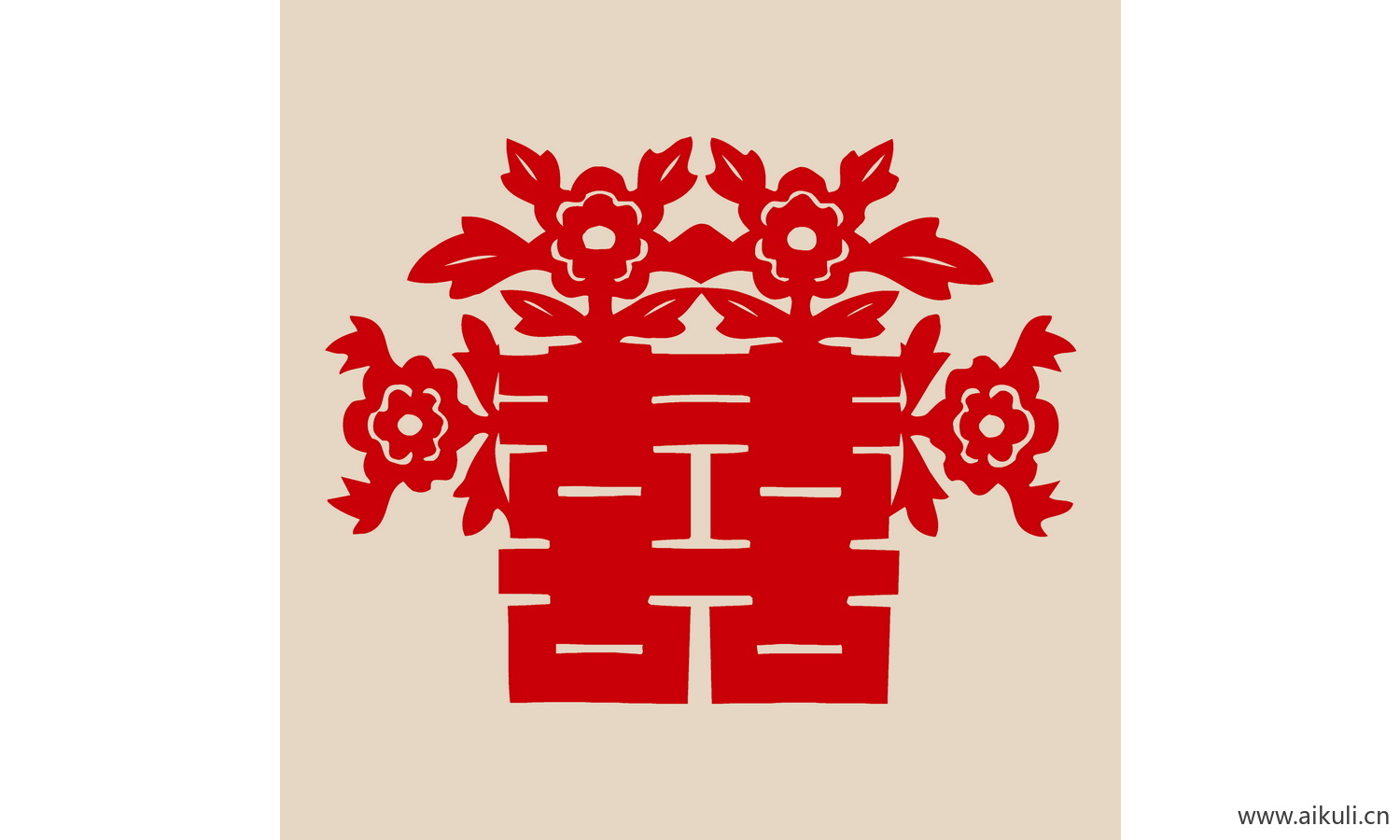 传统艺术PSD分层 婚庆双喜喜字115-PS剪纸剪影
