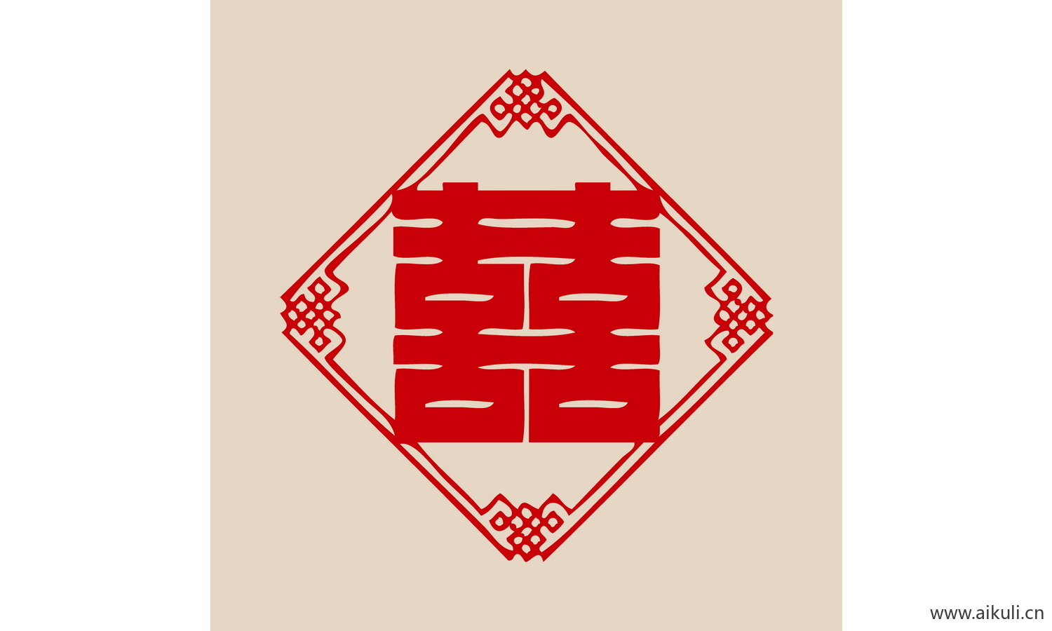 传统艺术PSD分层 婚庆双喜喜字93-PS剪纸剪影
