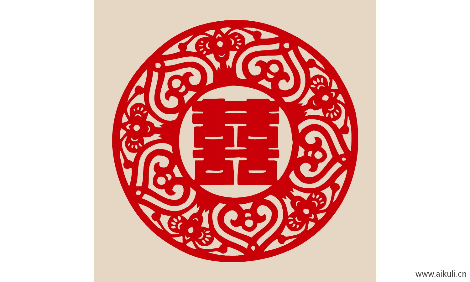 剪纸剪影A-PSD分层中式传统婚庆双喜喜字