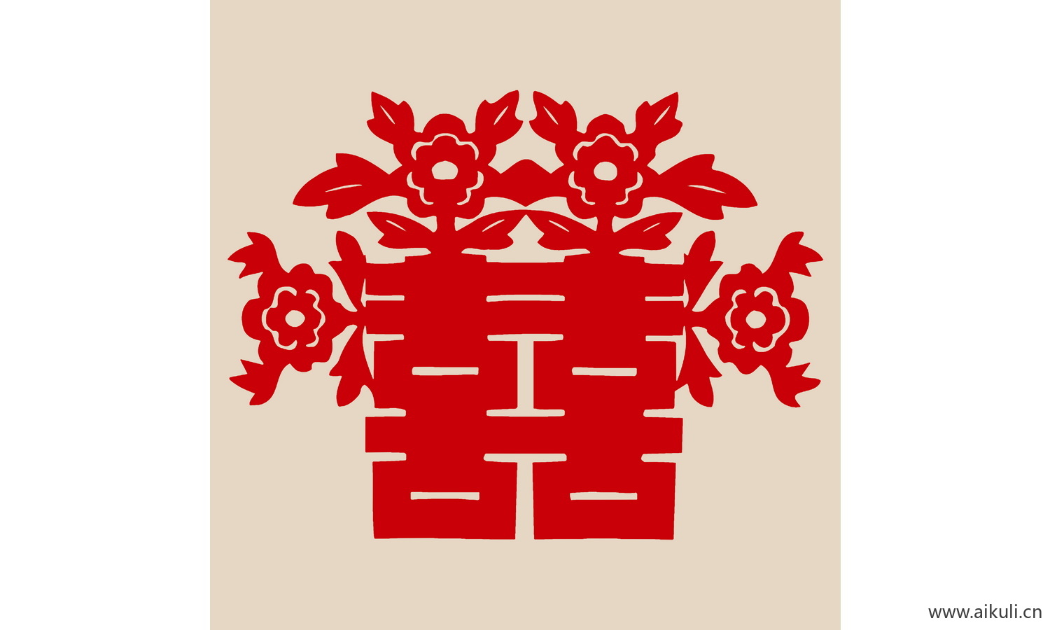 PSD分层中式传统婚庆双喜喜字F-PS剪纸剪影