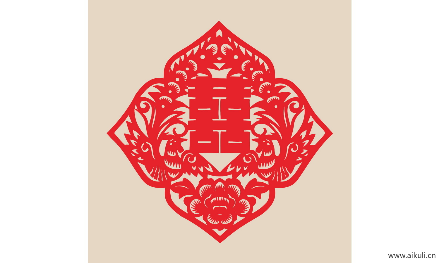 婚庆 双喜 喜字  剪纸 D-PSD分层