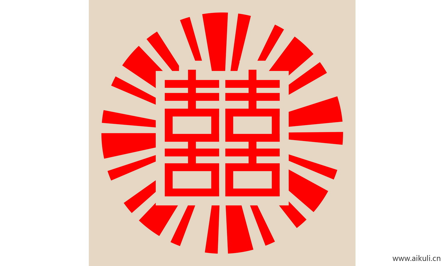 E-PSD分层婚庆双喜喜字传统艺术剪纸剪影