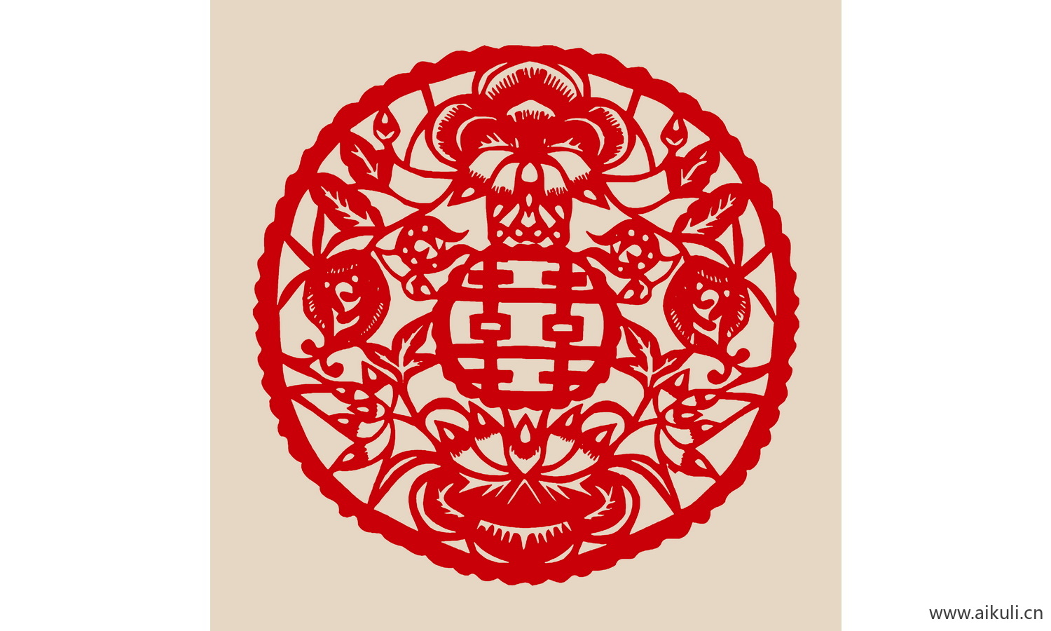 剪纸剪影T-PSD分层中式传统婚庆双喜喜字