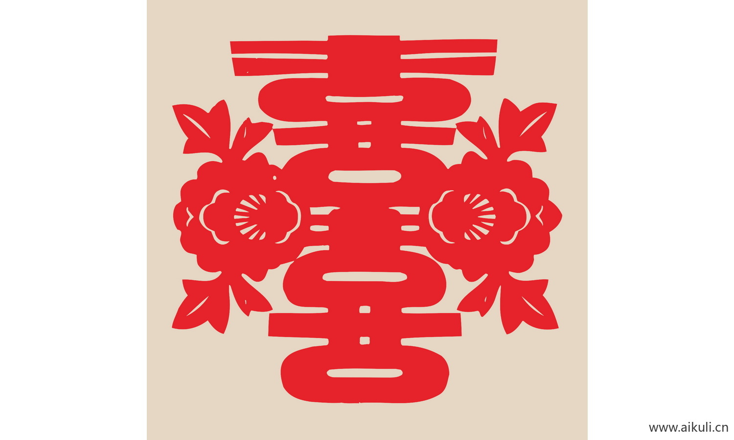 F-PSD分层婚庆双喜喜字传统艺术剪纸剪影