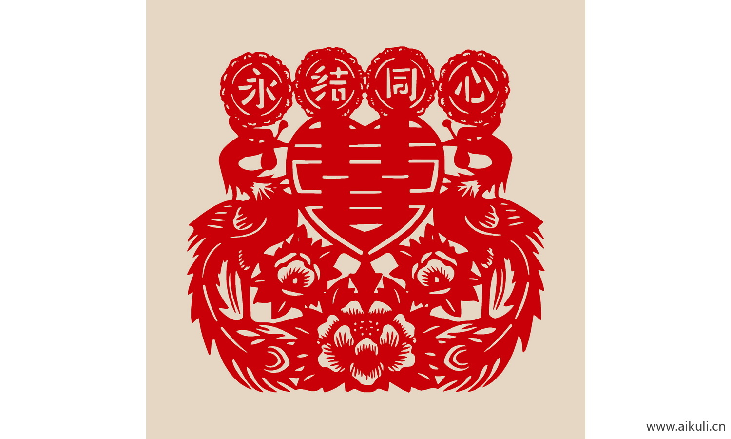 传统艺术E-PSD分层婚庆双喜喜字剪纸剪影