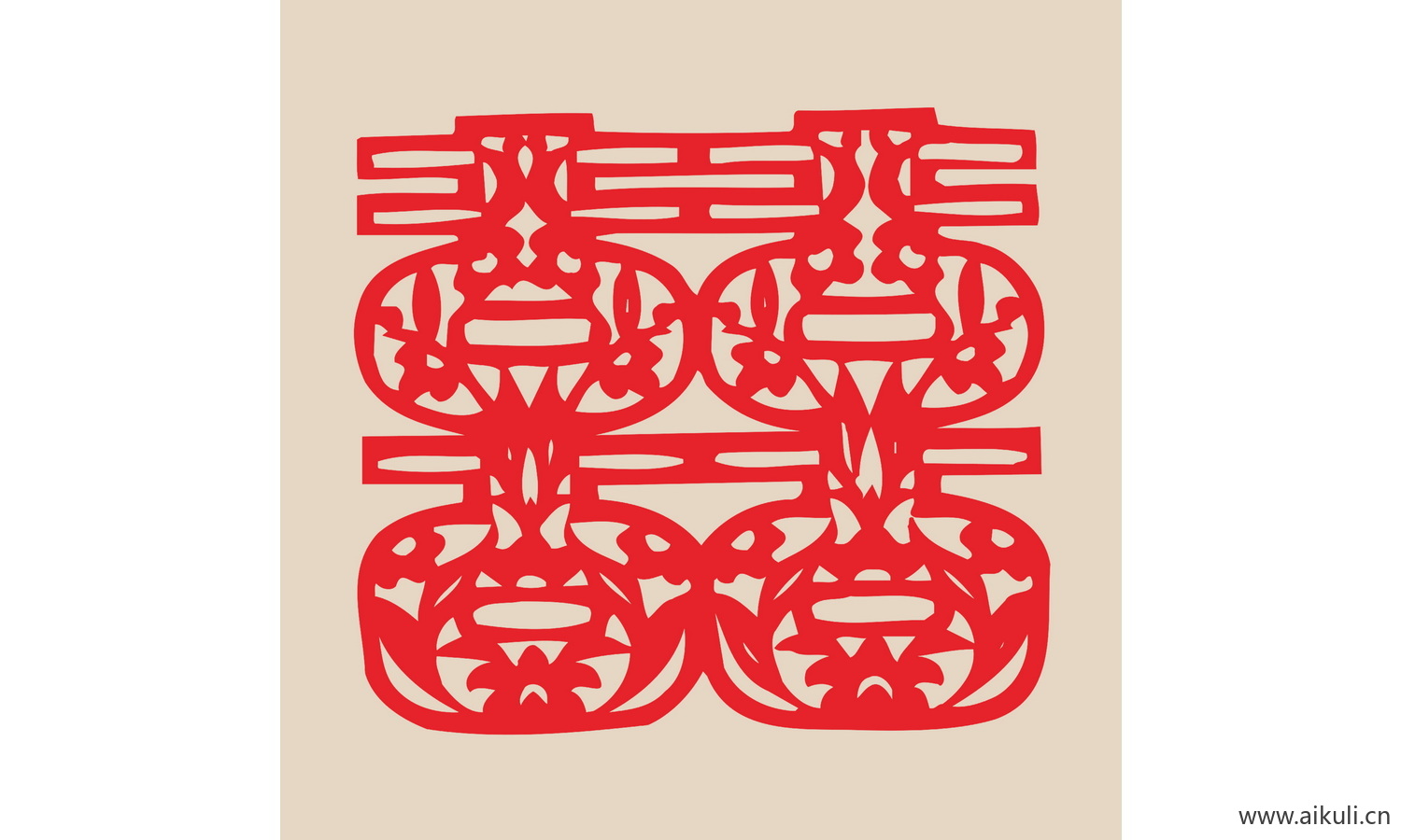 婚庆 双喜 喜字  剪纸 I-PSD分层