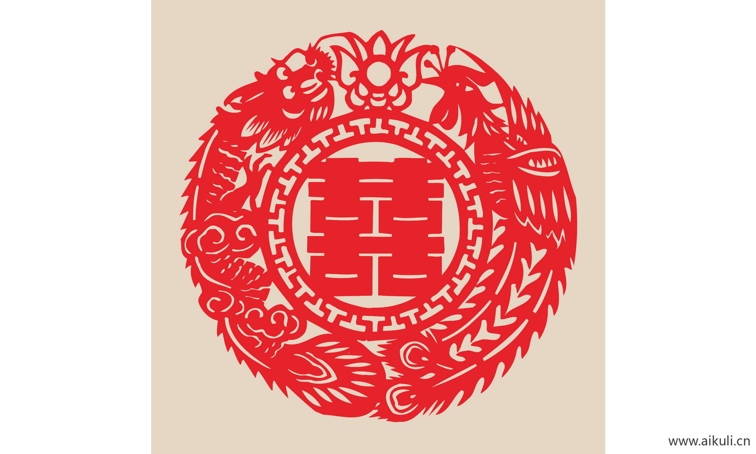 婚庆 双喜 喜字 传统 艺术 剪纸 BA-PSD分层剪影