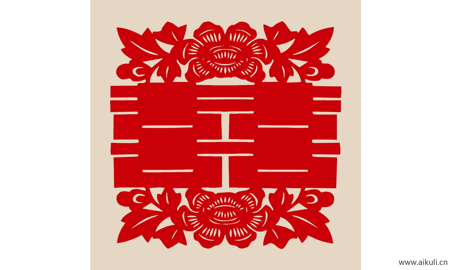 传统艺术J-PSD分层婚庆双喜喜字剪纸剪影