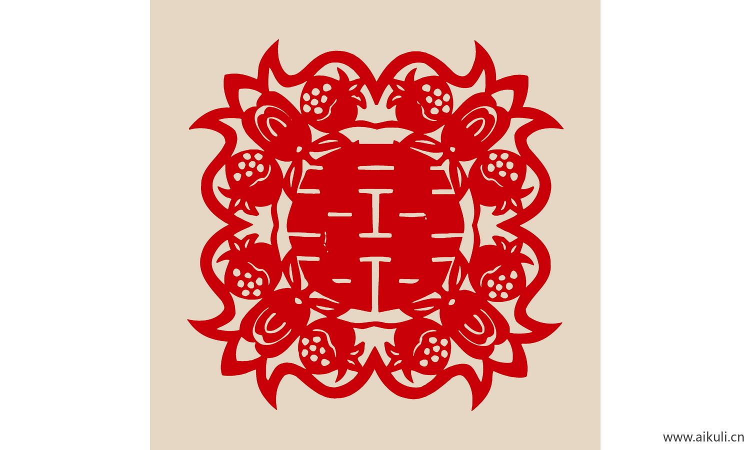 传统艺术K-PSD分层婚庆双喜喜字剪纸剪影