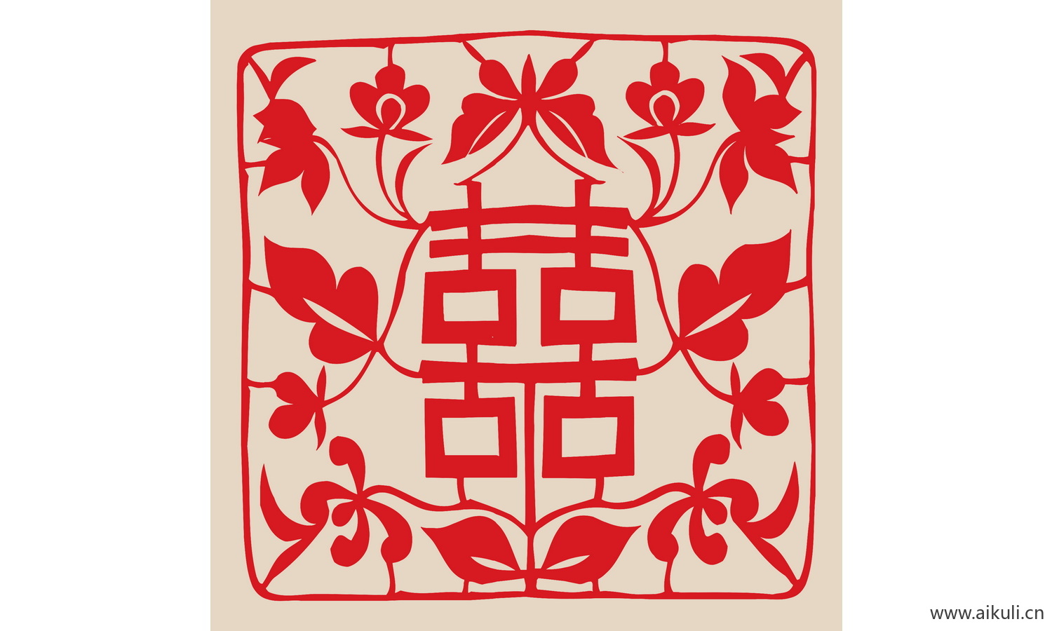 喜字传统艺术R-PSD免扣剪纸