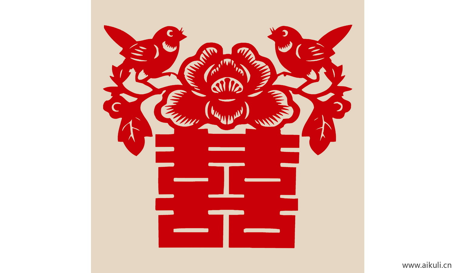 传统艺术N-PSD分层婚庆双喜喜字剪纸剪影