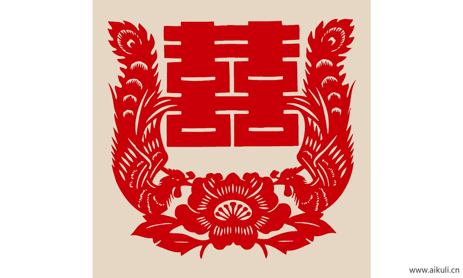 传统艺术G-PSD分层婚庆双喜喜字剪纸剪影