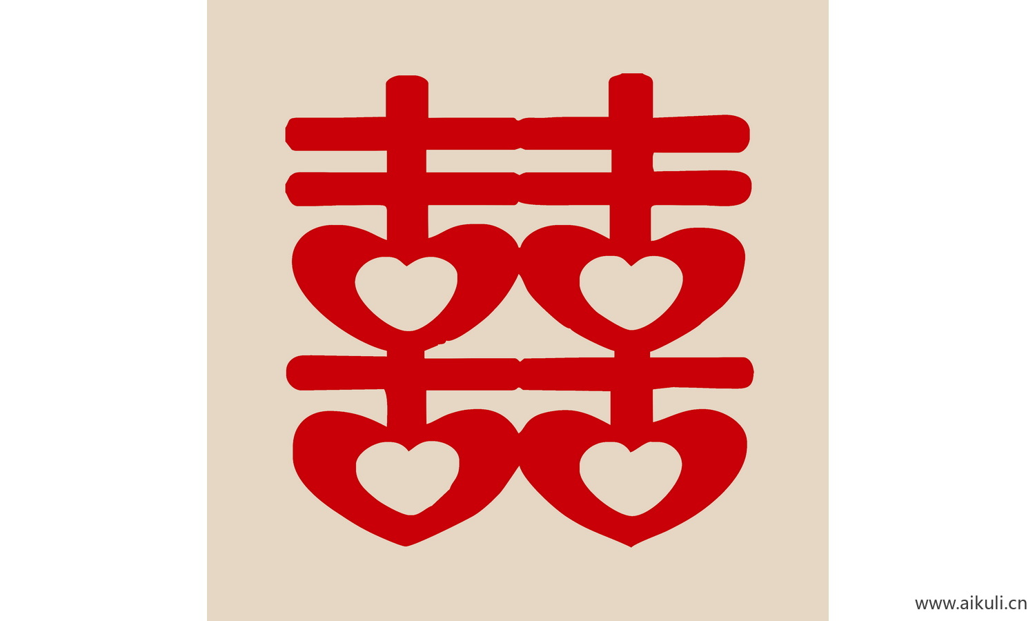 传统艺术T-PSD分层婚庆双喜喜字剪纸剪影
