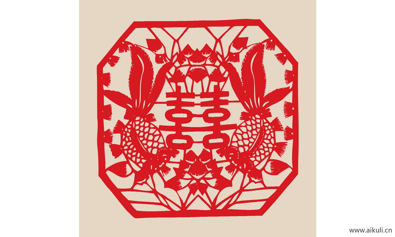 喜字传统艺术D-PSD免扣剪纸