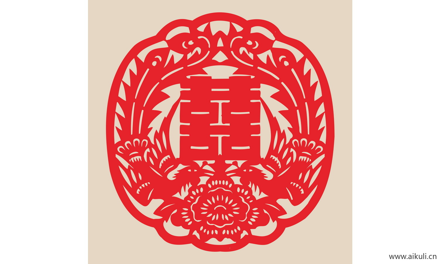 4-PSD分层 婚庆 双喜 喜字 传统 艺术 剪纸 剪影