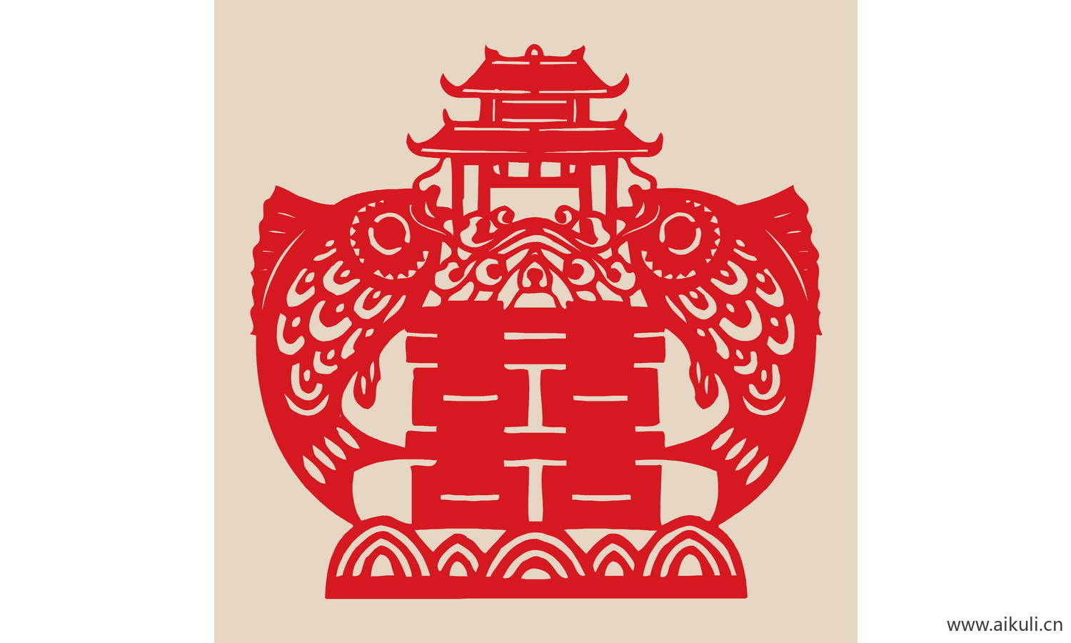 双喜 喜字 传统 艺术E-PSD免扣剪纸