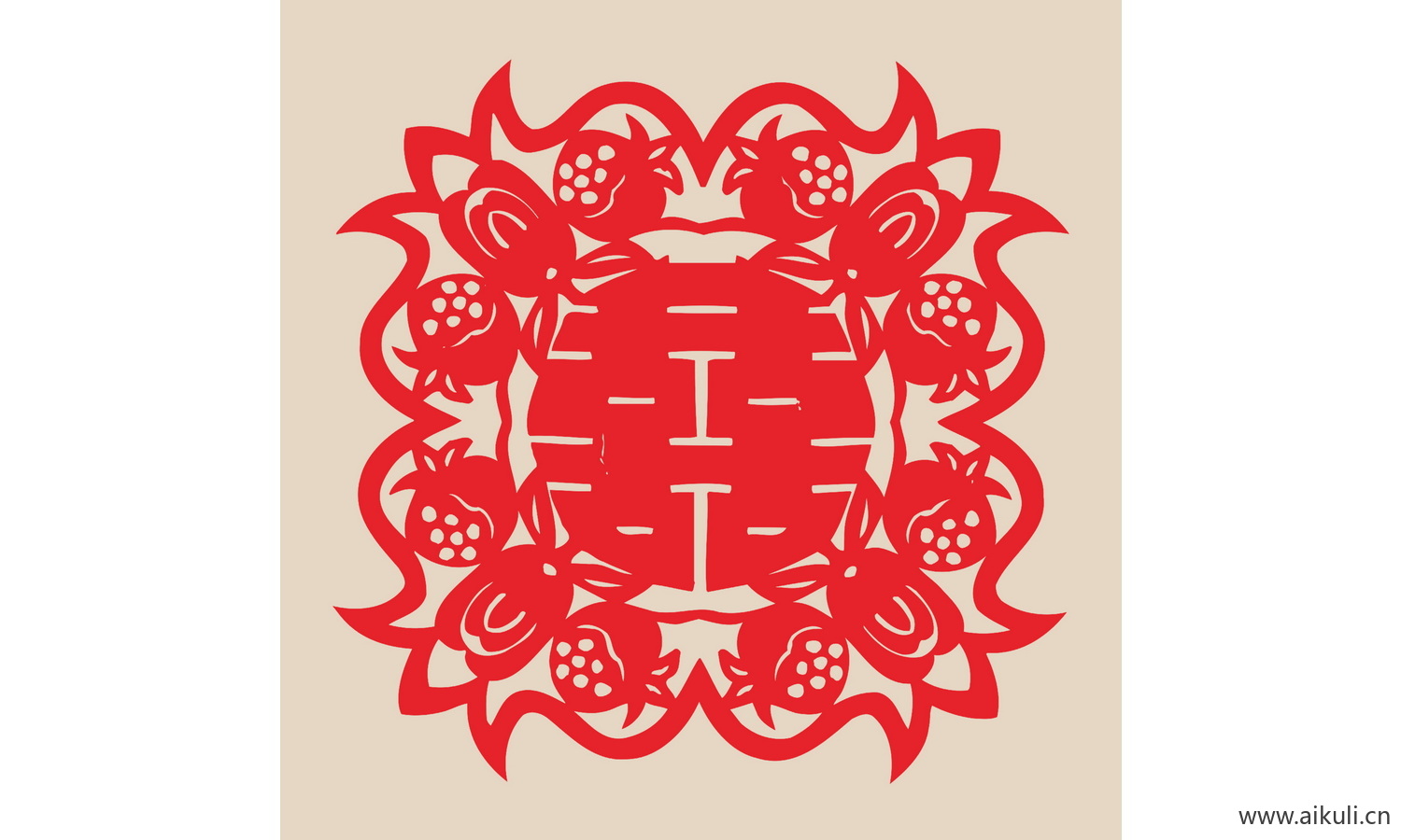 婚庆 双喜 喜字 传统 艺术 剪纸 B-PSD分层剪影