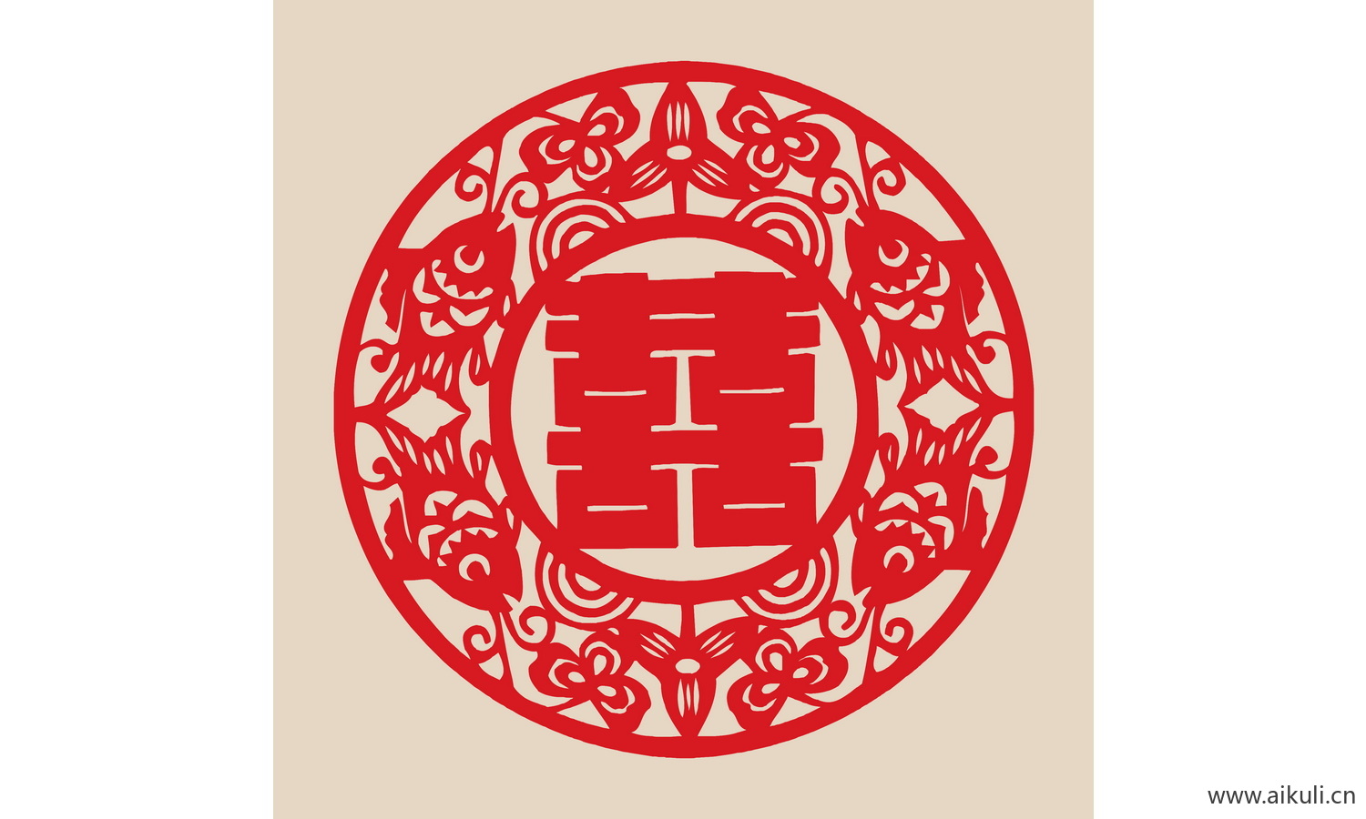 喜字 传统 艺术G-PSD免扣剪纸