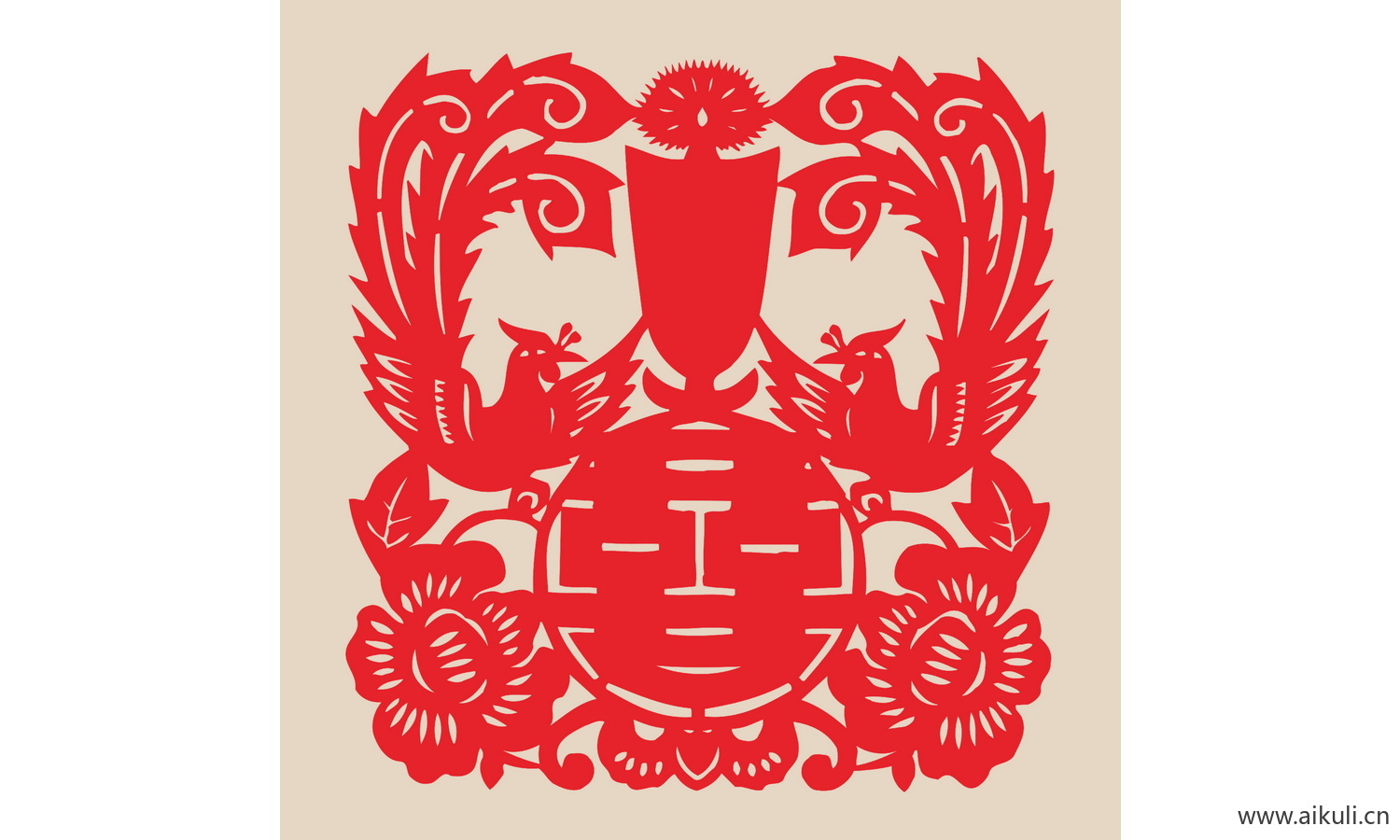 婚庆 双喜 喜字  剪纸 E-PSD分层